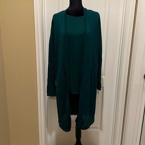 J Jill green Wearever Collections tank and tunic sweater set, size large.